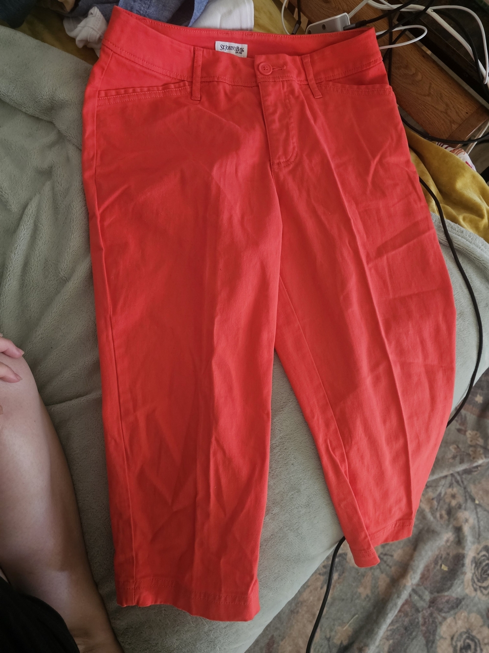 St. John's Bay Coral-Red Capri Pants
